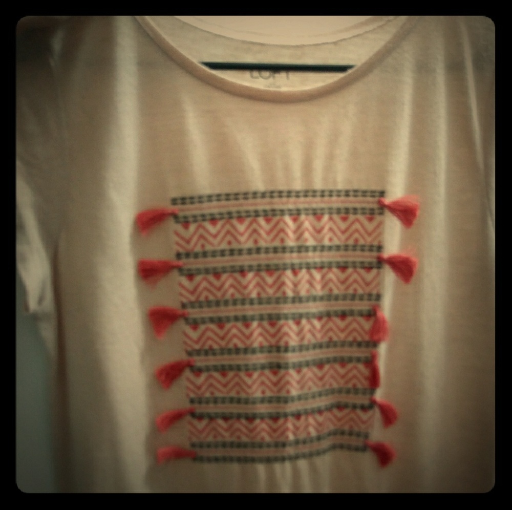 Ann Taylor LOFT fringe top